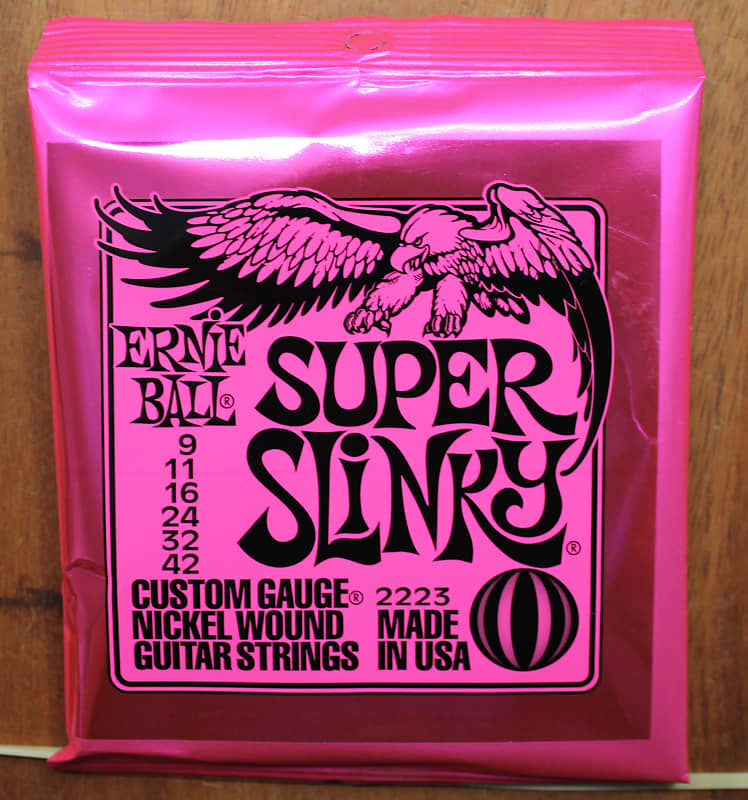 Ernie Ball Super Slinky 9-42 Nickel Wound Electric Guitar Strings Set image 1
