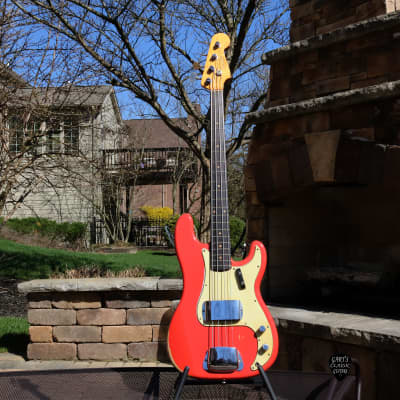 1963 Fender Precision Bass Fiesta Red image 10