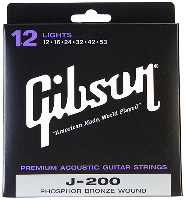 Gibson J200 Phosphor Bronze Acoustic SAG-J200L 12-53 - jeu de cordes