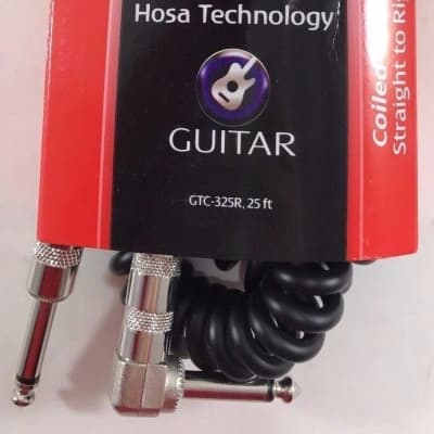 HOSA - GTC-325R - 25FT Coiled Guitar Cable Right Angle To Straight image 2