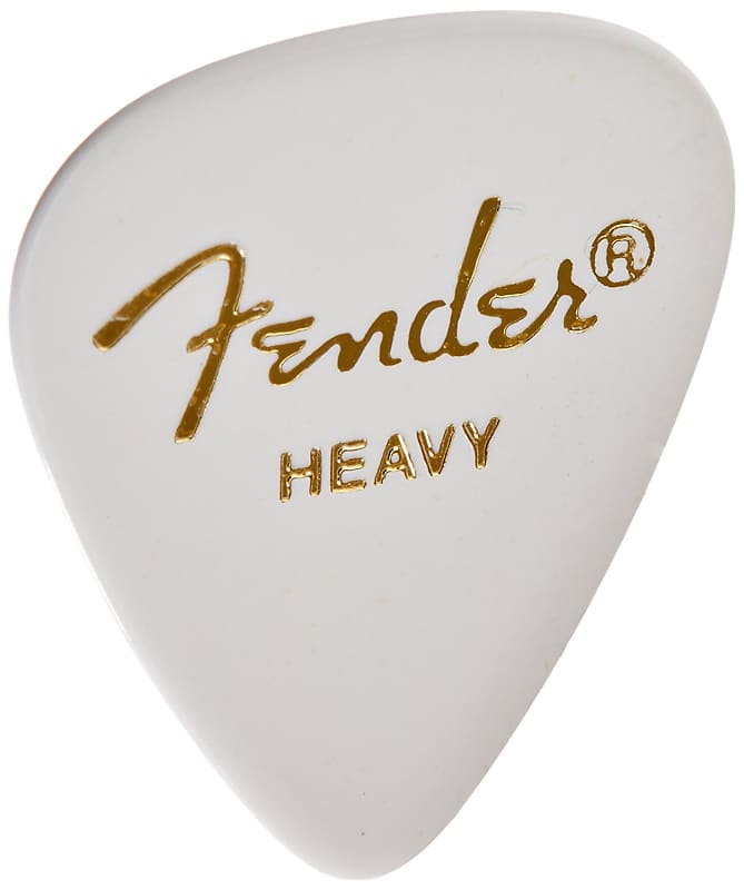 Fender 351 Classic Celluloid Guitar Picks - WHITE, HEAVY - 12-Pack (1 Dozen) image 1