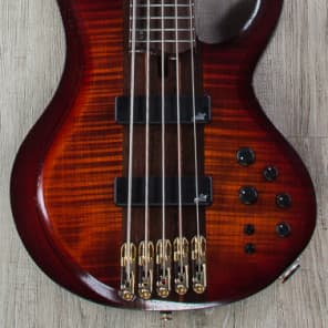 Ibanez BTB1905E Premium 5‑String Electric Bass Rosewood Board Brown Topaz Burst image 2