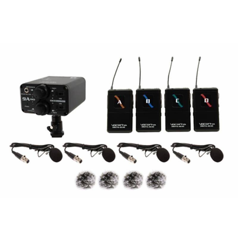 VOCOPRO FIELD-QUAD-B Portable Wireless Camera-Mount (4) Lavalier Mic System