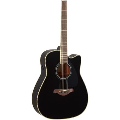 Yamaha FGC-TA FG Cutaway TransAcoustic Acoustic-Electric Guitar - Black image 2
