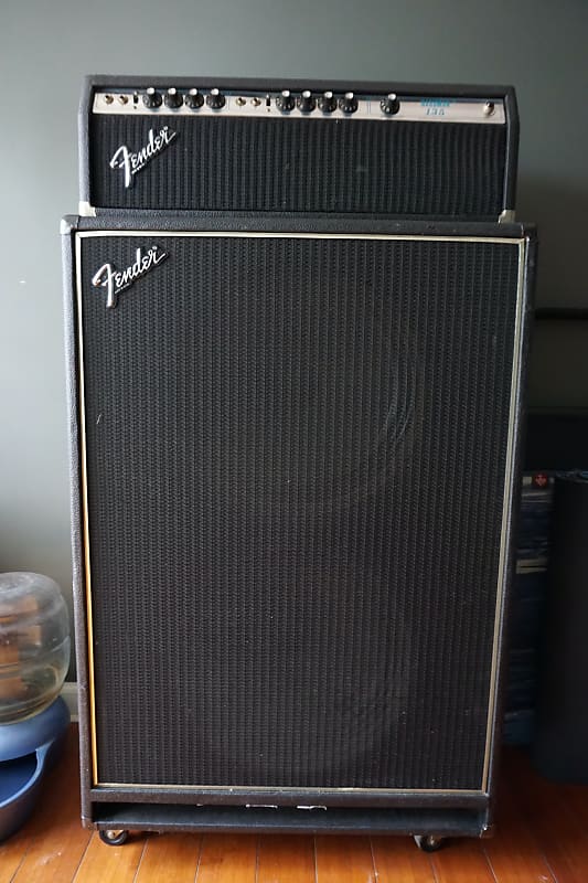 Fender Bassman 135 Head with matching 2x15” Cab 1970s Black image 1