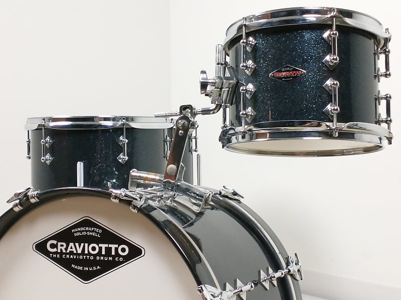Craviotto Solid Maple 7.5x10, 13x13, 14x14, 12x18" BD 2009 Drum Set, Gun Metal Blue Lacquer Kit #139 image 1