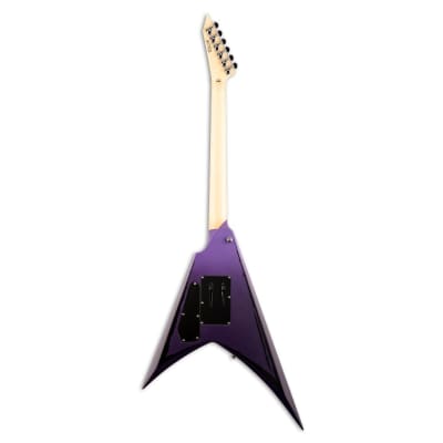ESP LTD Alexi Ripped 6-String Electric Guitar with V Shape, Neck-Thru-Body, 3-Piece Thin U Maple Neck, and Macassar Ebony Fingerboard (Right-Handed, Purple Fade Satin) image 2