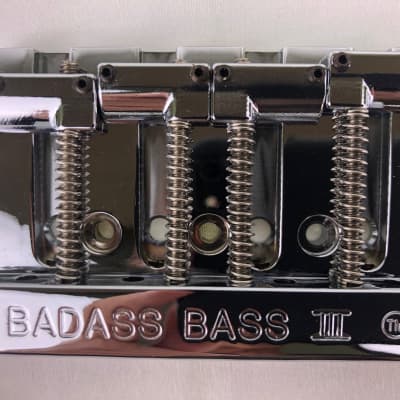 Original Prototype Leo Quan BADASS Bass III Bridge Full (Ungrooved "Bob" Saddles) - Chrome image 5