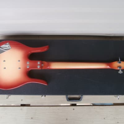 Vintage 1960's Meazzi Dynelectron Longhorn Bass Guitar w/ Case! Fretless, Rare Danelectro Copy! image 9