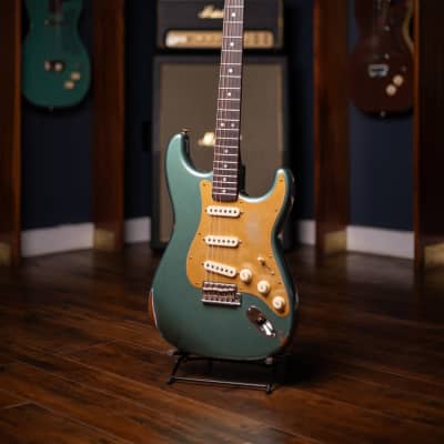 Fender Custom Shop Limited Edition Roasted "Big Head" Stratocaster - Faded Aged Sherwood Green Metallic image 3