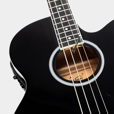 New Glarry GMB101 44.5 Inch EQ Acoustic Bass Guitar Black image 7