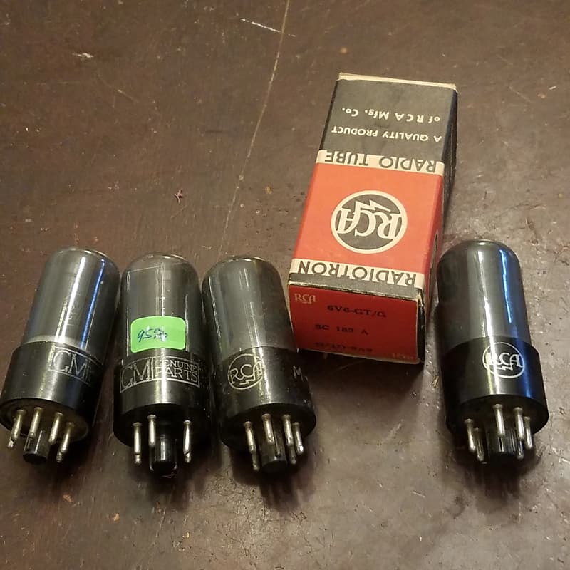 RCA Pair (2) 6V6GT/G Beam Power AT1000 TESTED Vacuum Tube greyglass WWII  era 6V6 Audio 1938-1942