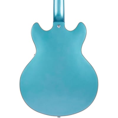 D'Angelico Premier Series Mini DC Semi-Hollow Electric Guitar Stop-bar Tailpiece Ocean Turquoise image 2
