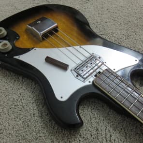 Vintage 1960s Teisco Decca Lyle Conrad Long Scale Bass Solid Tight Player Looks Cool Too! image 5