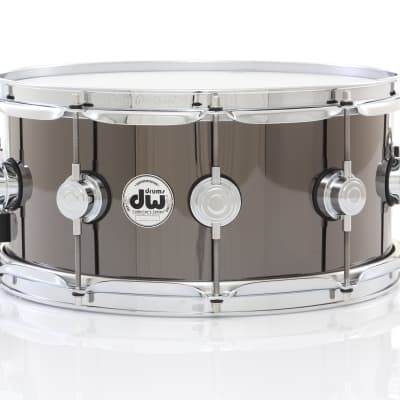 Drum Workshop 14" x 5.5" Collector's Series Black Nickel Over Brass Snare Drum With Chrome Hardware image 2