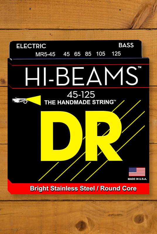 DR HI-BEAM - Stainless Steel Bass Strings | 5-String Medium 45-125 image 1