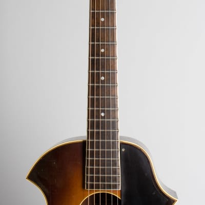 Kay  Kay Kraft Venetian Style A Arch Top Acoustic Guitar,  c. 1932, brown chipboard case. image 8