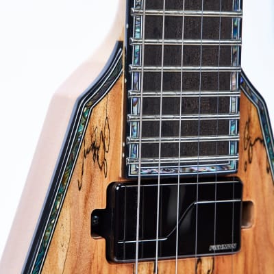 BC Rich Guitars Jr-V Extreme Exotic Electric Guitar with Floyd Rose, Case, Strap, and Stand, Spalted Maple image 4