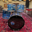 Ludwig Vistalite Big Beat 5pc Kit 12/13/16/22" with Matching 5x14" Snare Drum 1970s Blue