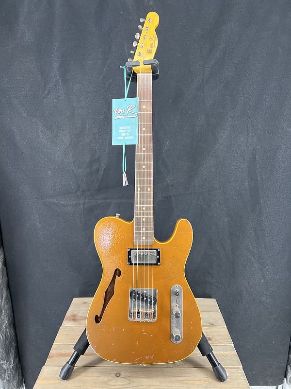 Von K Guitars T-Time TB Relic Telecaster F Hole Aged Hammered GoldTop Bound Nitro Lacquer image 1