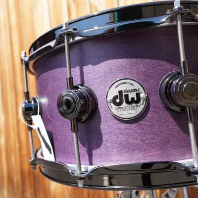 DW USA Collectors Series - Lavender Satin Oil - 6.5 x 14" Pure Maple SSC /VLT Shell Snare Drum w/ Black Nickel Hdw. (2023) image 5