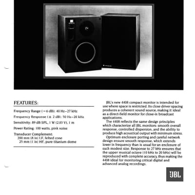 JBL 4408 Studio Monitors | Reverb