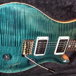 PRS Custom 24  Ten Top Custom Color Slate Blue with Matching Flamed Maple Neck and Natural Back image 3