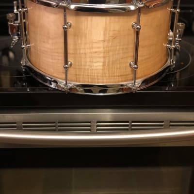 SUMMIT 8X14 SOLID CURLY MAPLE SNARE DRUM 2021 - NATURAL.  MINT. N&C, Noble Cooley, Slingerland Radio King, Select Craviotto, Sonor, DW, Ludwig, Tama, Star Series, Brady image 2