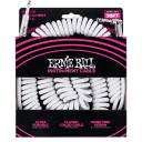 Ernie Ball 30ft  White Vintage Classic Coiled Straight/Angled Instrument cable P06045