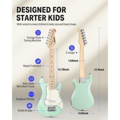 30 Inch Junior Electric Guitar Beginner Kit St Style Mini Electric