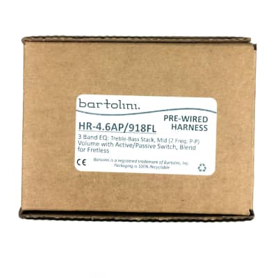 BARTOLINI HR4.6AP/918FL Pre-Wired Active/Passive Fretless Bass Preamp Harness image 7