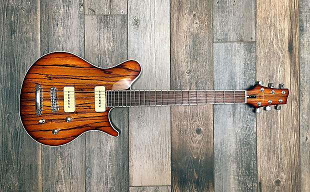 Warmoth Velocity EVH Guitar, Chambered, Zebrawood top, thick