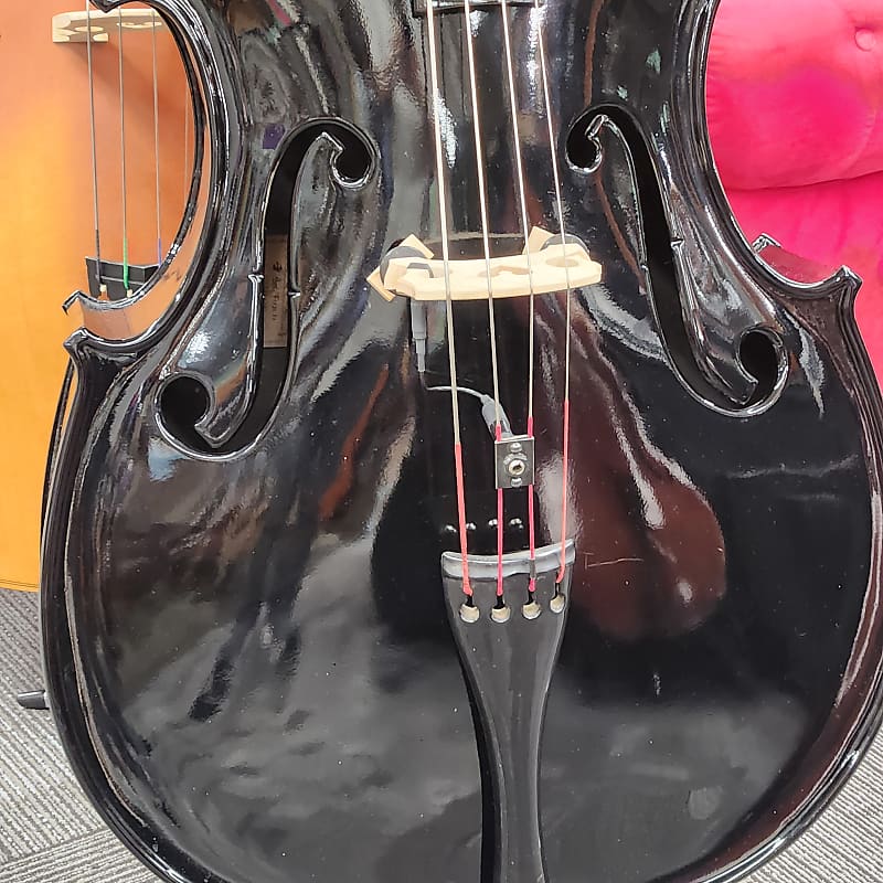 Roth and Finch Fiberglass Upright Bass Gloss Black with K&K Reverb