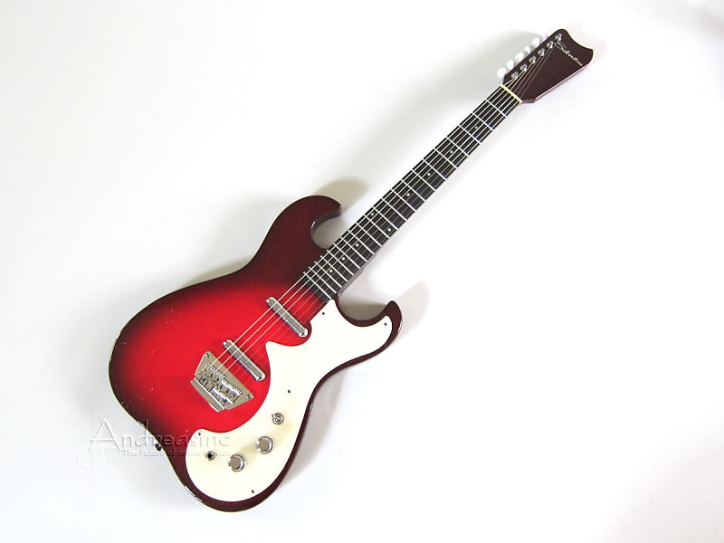 Silvertone Electric Guitar 1449 - Red Silver Flake Burst image 1