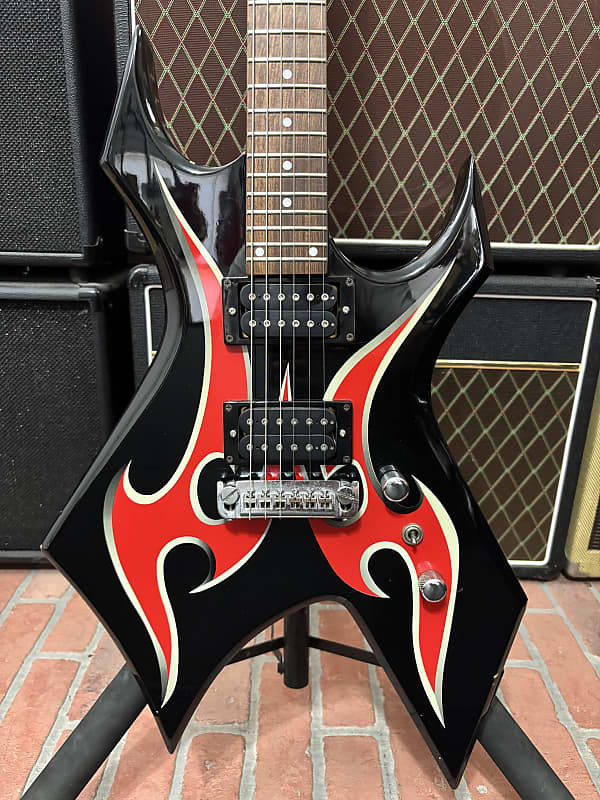 B.C. Rich Warlock Black & Red Tribal image 1