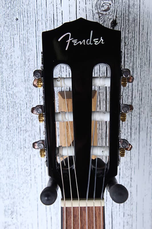  Fender CN-140SCE Thinline Concert Nylon String Acoustic Guitar,  with 2-Year Warranty, Black, with Case : Musical Instruments