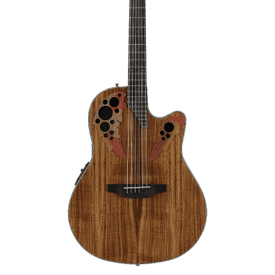 Ovation CE44P-FKOA Celebrity Elite Exotic Selected Figured Top Mid-Depth Lyrachord Body Nato Neck 6-String Acoustic-Electric Guitar6-String Acoustic-Electric Guitar w/Gig Bag image 4