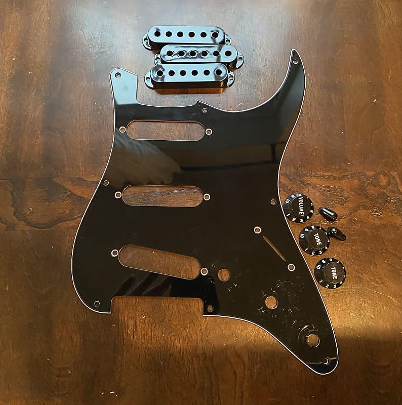 Fender Stratocaster Parts Lot Black Reverb