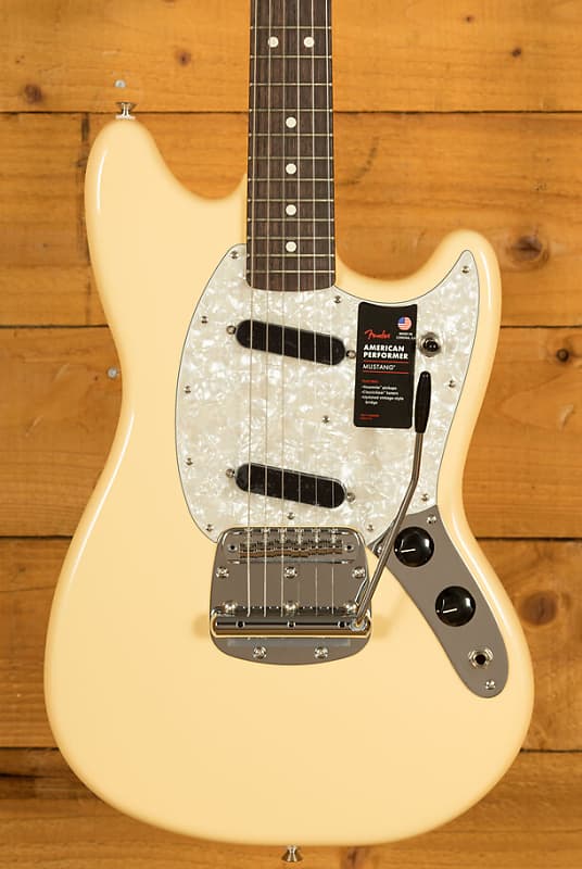 Fender American Performer Mustang | Rosewood - Vintage White image 1