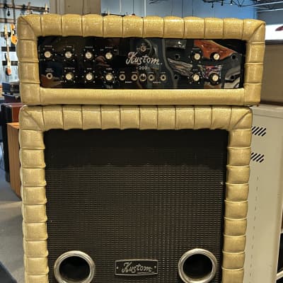 Kustom 200 1970’s - White sparkle head and 3x15” cabinet image 2
