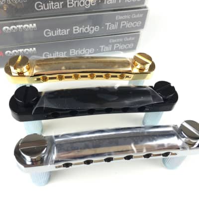 GOTOH GE101Z Lespaul SG Tune-O-Matic Bridge Tailpiece For Electric Guitar - Silver for sale