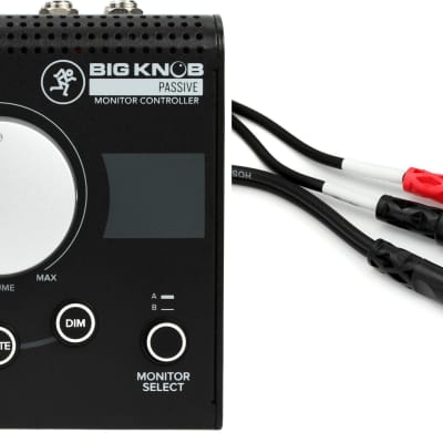 Mackie Big Knob Passive 2x2 Studio Monitor Controller  Bundle with Hosa CMP-153 Stereo Breakout Cable - 3.5mm TRS Male to Left and Right 1/4-inch TS Male - 3 foot image 1
