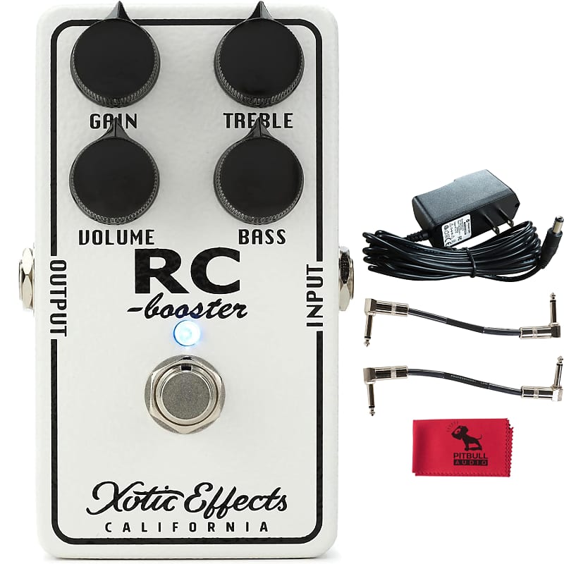 Xotic Effects 20th Anniversary RC Booster Classic Clean Boost Pedal w/  Power Supply, Cable & Cloth | Reverb