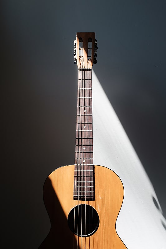 Washburn Style E Flat Top Acoustic Guitar, made by Lyon & Healy (1923-5), black hard shell case. image 1
