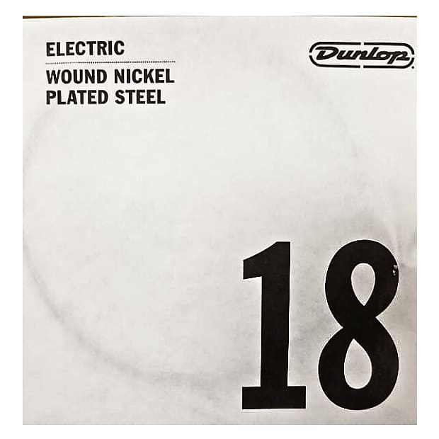 Single Dunlop 18 Electric Wound Nickel Plated Steel Guitar String image 1