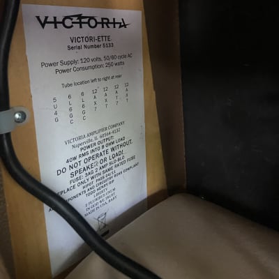 Victoria Victoriette 1x12" 20-Watt 6L6 Guitar Combo 2001 - 2018 - Cocoa image 4