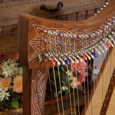 Roosebeck HTHAC 22-String Heather Harp Chelby Levers Sheesham Thistle w/Tuning Tool & String Set image 4