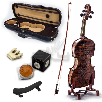 High Quality SKYVN631 Full Size Hand Carved Artist Violin Antique Phoenix Back for sale