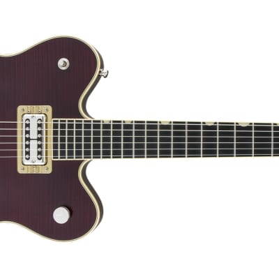 GRETSCH - G6609TFM Players Edition Broadkaster Center Block Double-Cut with String-Thru Bigsby and Flame Maple  USA FullTron Pickups  Dark Cherry Stain - 2400700877 for sale