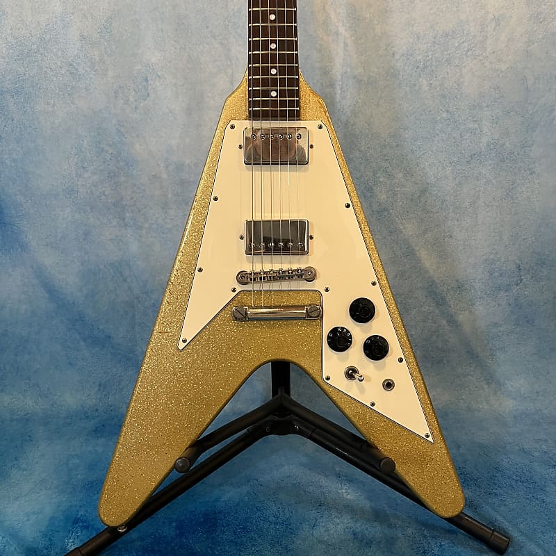 Burny LV 115KK LArc en Ciel ken Signature Gold Flying V Made